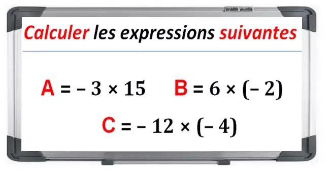 Les nombres relatifs en écriture décimale maths 4éme exercice 3