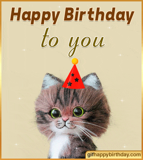gif happy birthday cat