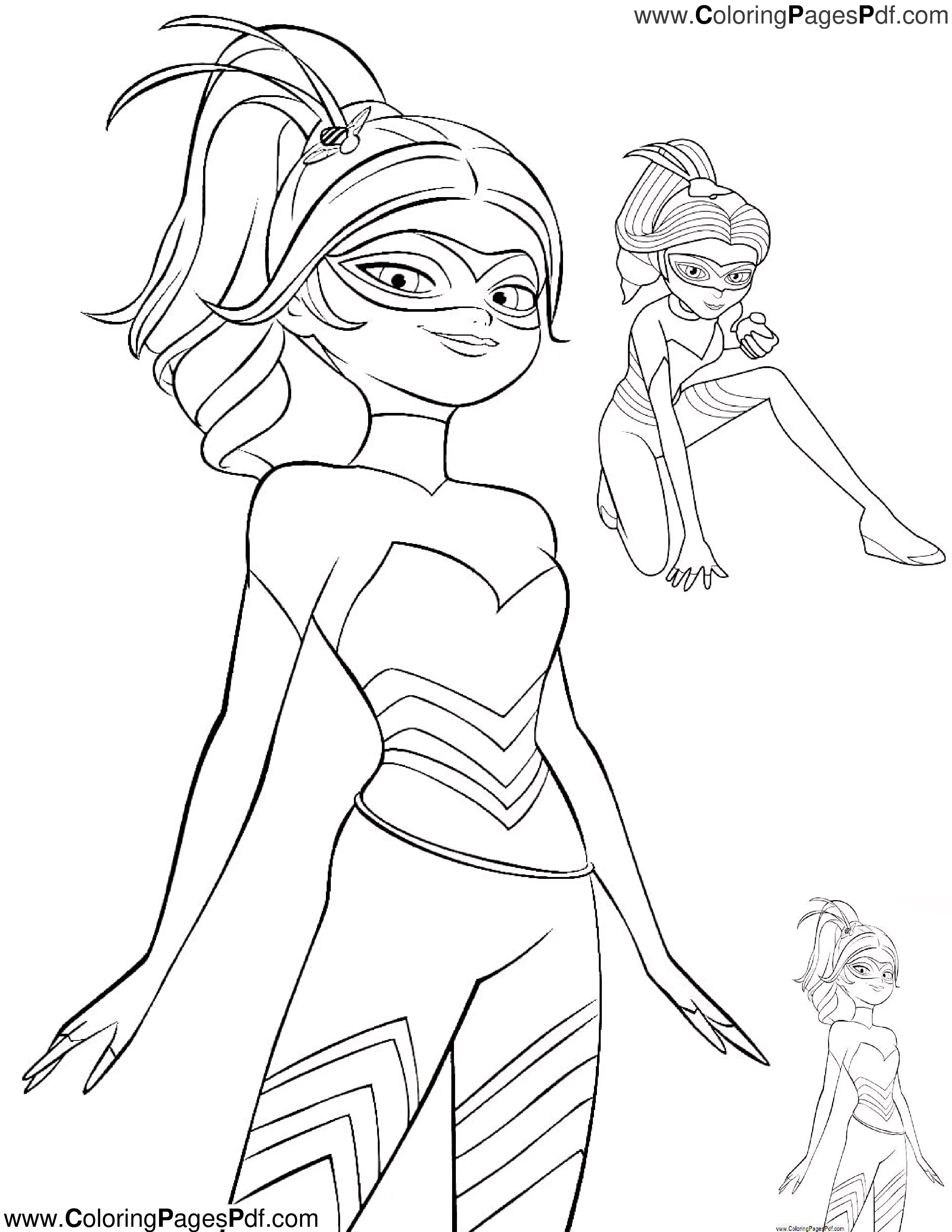 Miraculous ladybug coloring pages queen bee