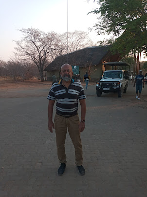 At the Sedudu entrance gate of " Chobe National Park " in Botswana.