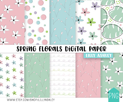 floral digital paper