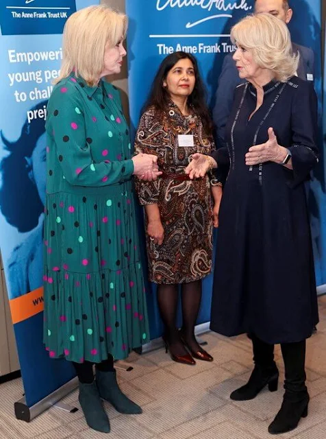 Eva Schloss MBE, the Duchess of Cornwall and Dame Joanna Lumley at the InterContinental Hotel