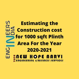 Estimating the Construction cost for 1000 sqft Plinth Area 