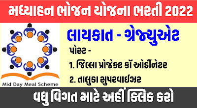 Mid Day Meal (MDM) Ahmedabad Recruitment 2022