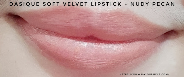 Review Dasique Soft Velvet Lipstick #1 Nudy Pecan
