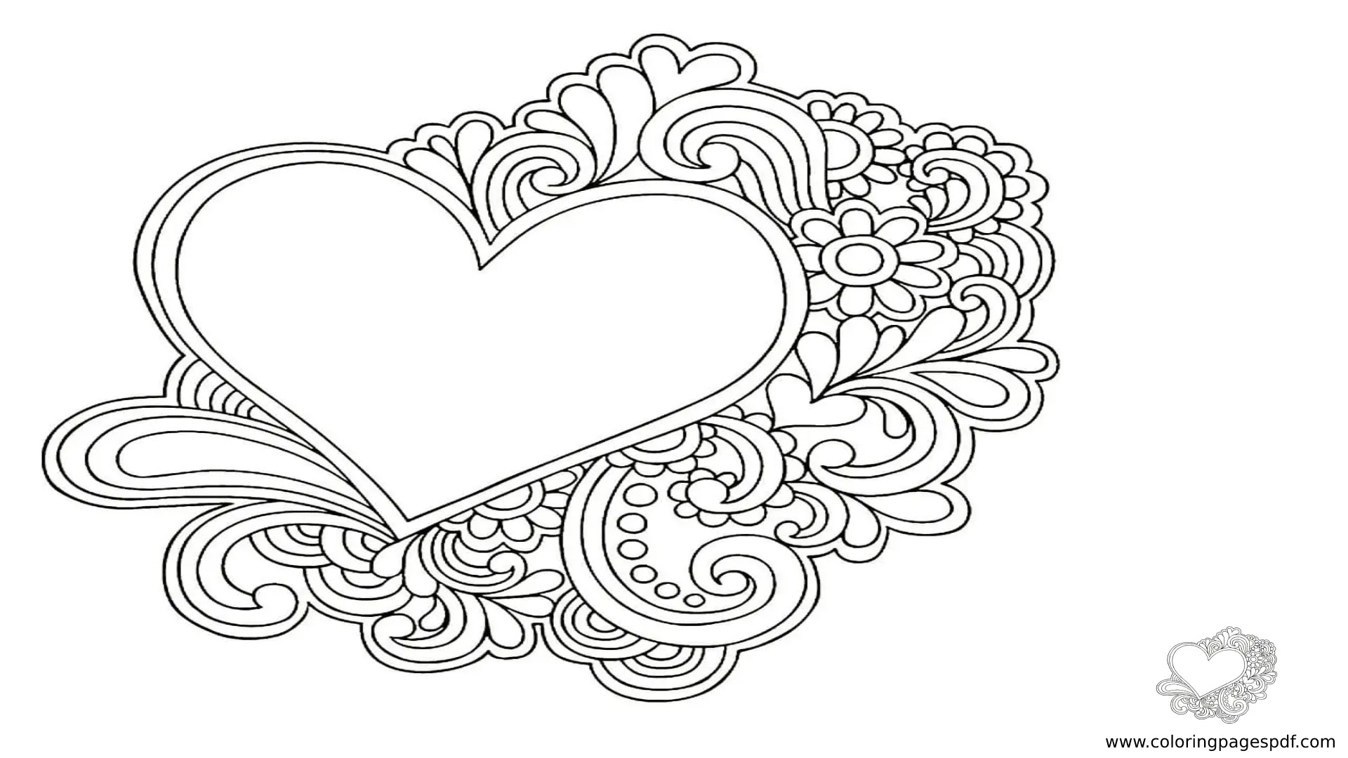 Coloring Pages Of A Heart Mirror