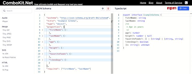 JSON Schema to Typescript - ComboKit.Net