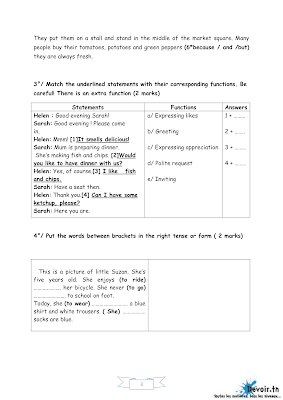 تحميل فرض تأليفي 2 أنقليزية مع الاصلاح سنة ثامنة أساسي pdf Anglais  , امتحان أنقليزية سنة 8 مع الإصلاح موقع مسار التميز 8ème,mid-term test english