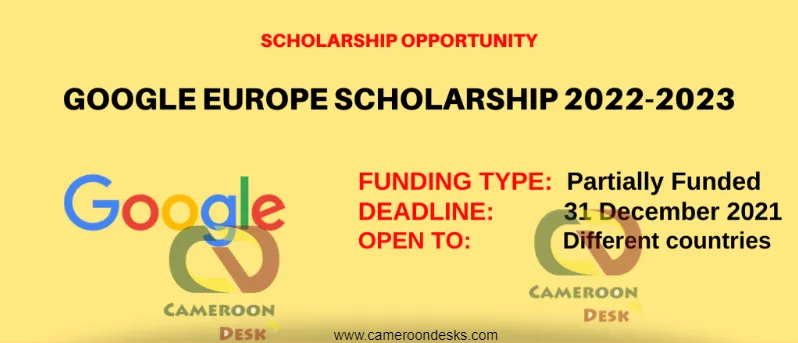 Google Europe Scholarship 2022-2023