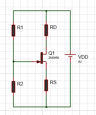 DC circuit of voltage divider JFET amplifier
