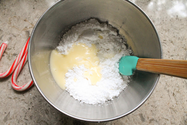 Mixing the glaze ingredients