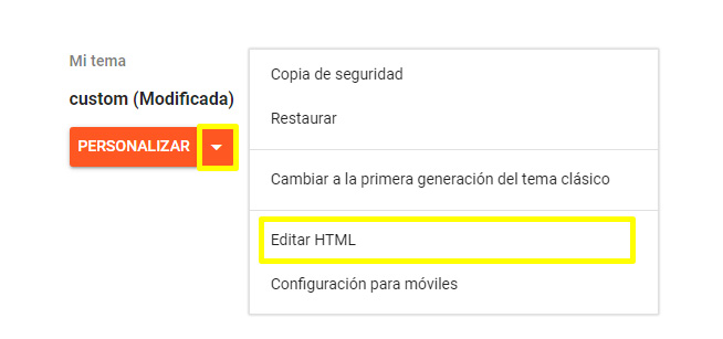 Editar tema de Blogger