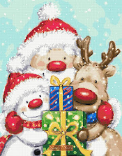 Santa reindeer snowman cross stitch