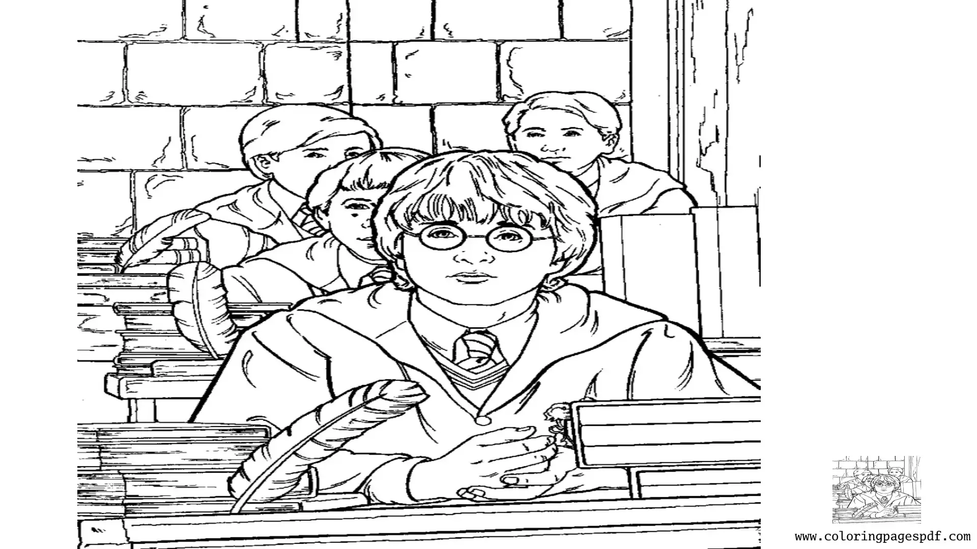 Coloring Pages Of Harry Potter Studying