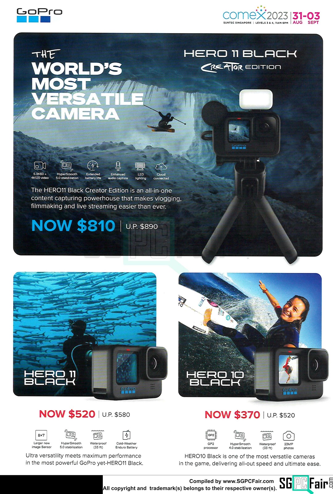 SG PC Fair - Brochures, Flyers and Price List page: GoPro - COMEX 2023