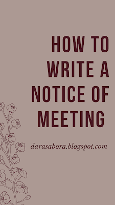 Notification of meeting