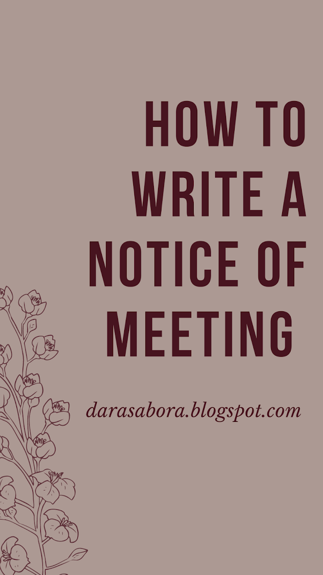 HOW TO WRITE A NOTIFICATION OF MEETING