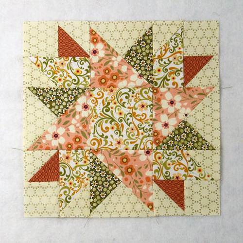 Traditional Sunflower Quilt Block