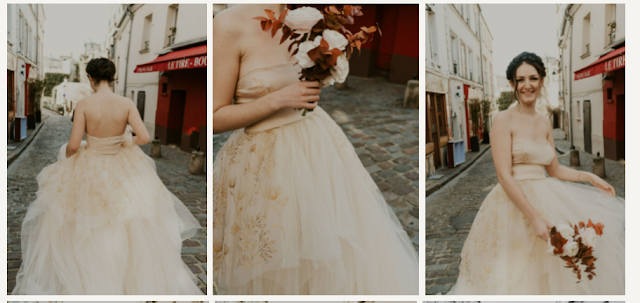 Robe de mariée D'Ors et de Soie à Montmartre