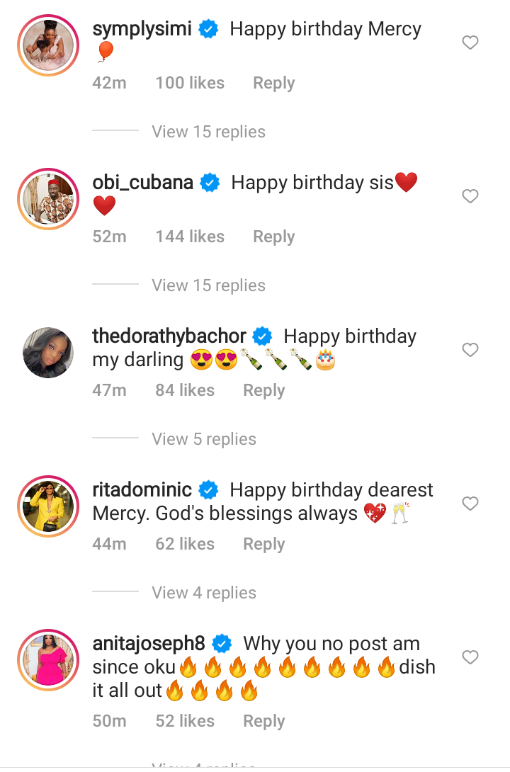 Obi Cubana, Destiny Etiko and others celebrates Mercy Eke as she turns 28-years-old today (See pictures)