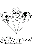Powerpuff Girls coloring page- Blossom, Bubbles and Buttercup