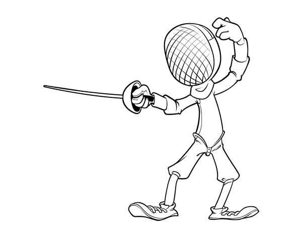 Free fencing coloring pages for kids