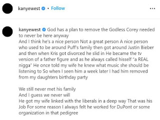 Kanye West Posts Allegations About Corey Gamble Cheating on Kris Jenner