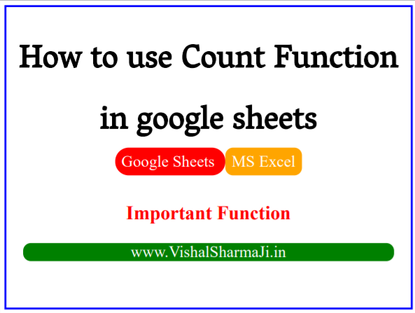 COUNT function/formula in Google Sheets in hindi 