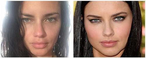 Adriana Lima sin maquillaje