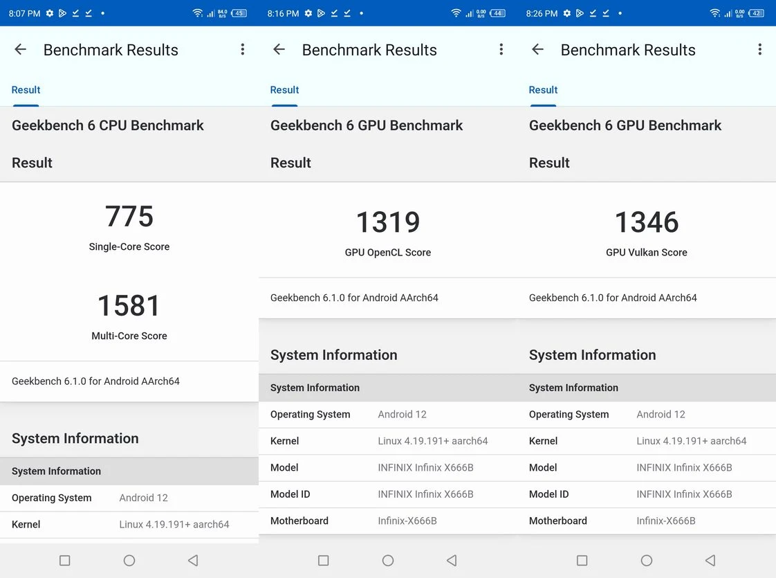 Benchmark Infinix Hot 20 5G