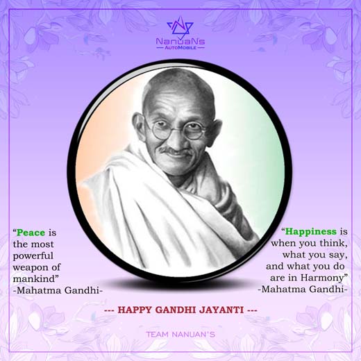 Happy Gandhi Jayanti wishes from NanuaN's Automobile