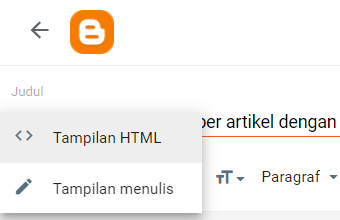 beralih ke mode html diblogger