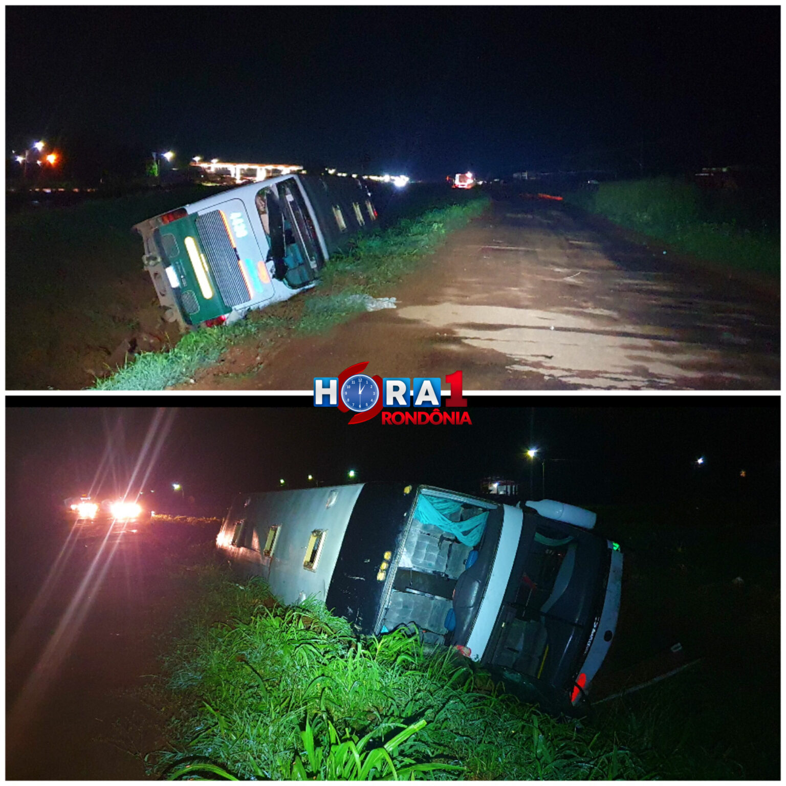 Ônibus tomba na BR-364 em Itapuã do Oeste e deixa 19 pessoas feridas, duas em estado grave