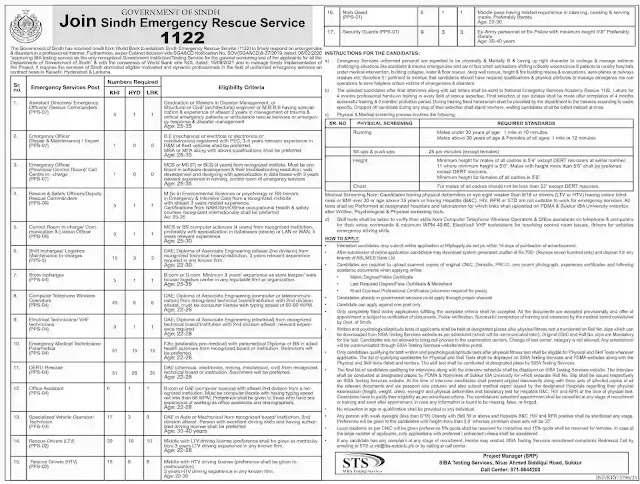 Rescue 1122 (Emergency Rescue Services) Jobs 2021-Apply Now