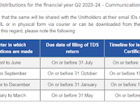 PGInvIT - Distributions for the financial year Q2 2023-24 - Communication on Tax deduction at source (TDS)