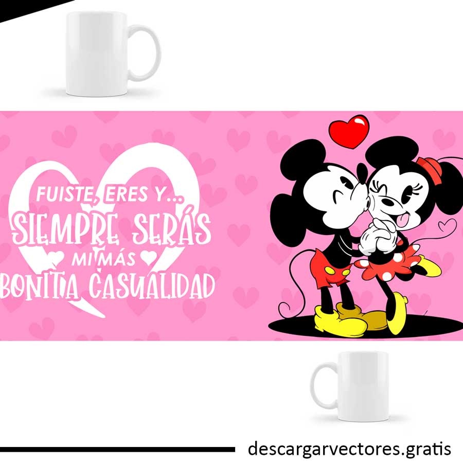 diseño vectorizado de mickey mouse y minnie