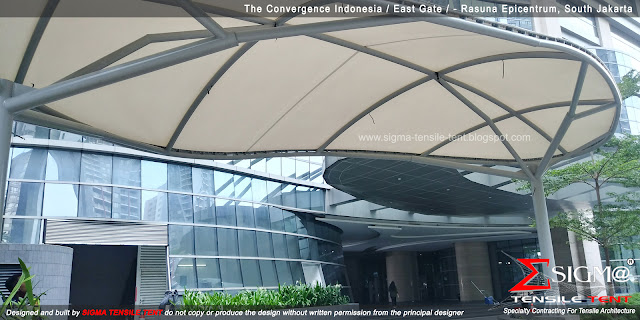 tensile membrane roof kontraktor atap membran tensile tent tension membrane structure canopy membran main gate rasuna epicentrum check point lobby