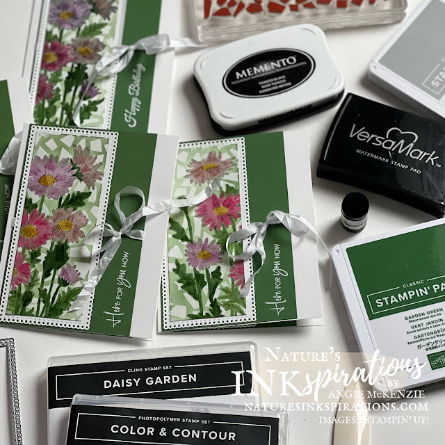 Supplies to gather to create this Daisy Garden card | Nature's INKspirations by Angie McKenzie