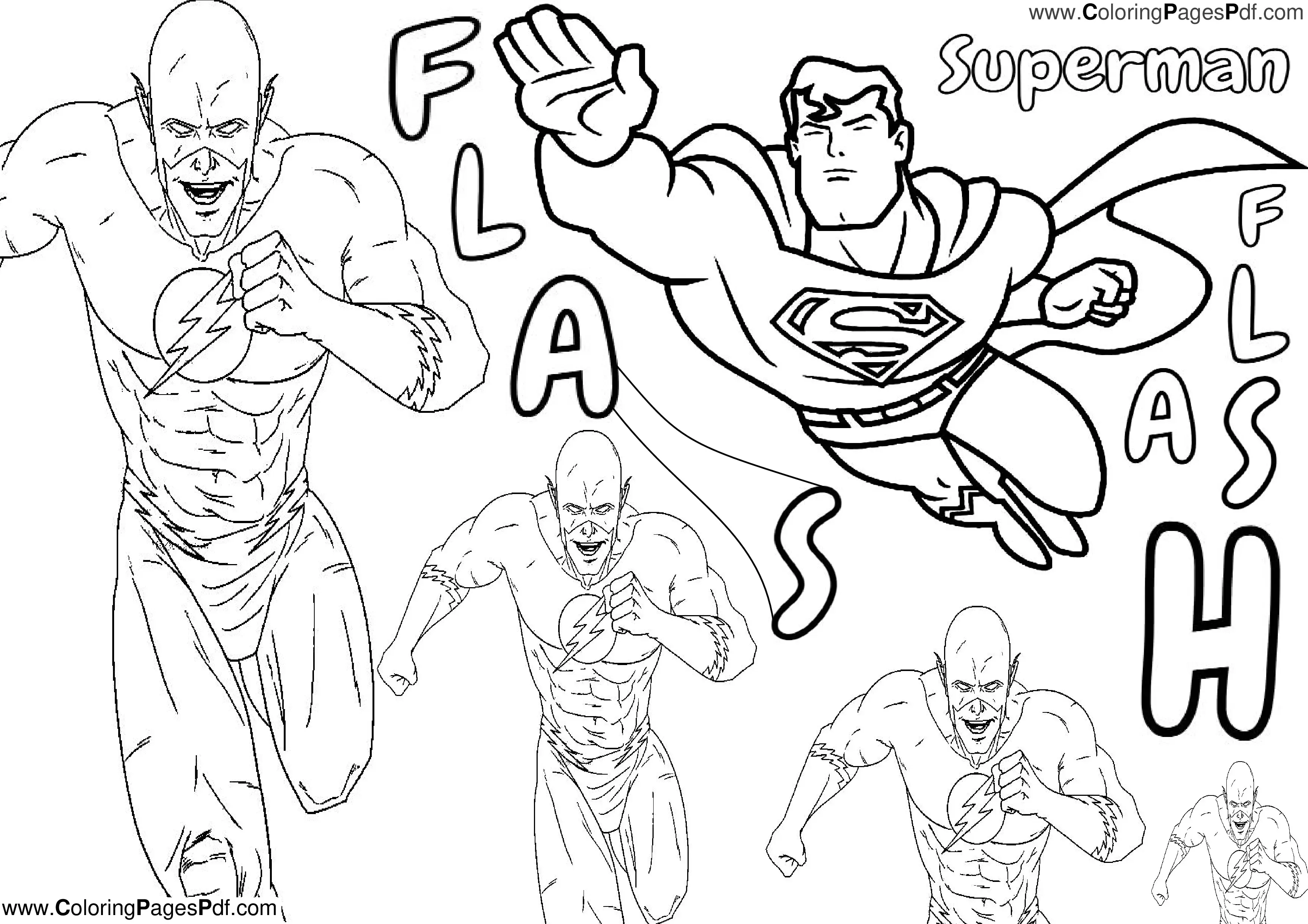 Flash & Superman coloring pages