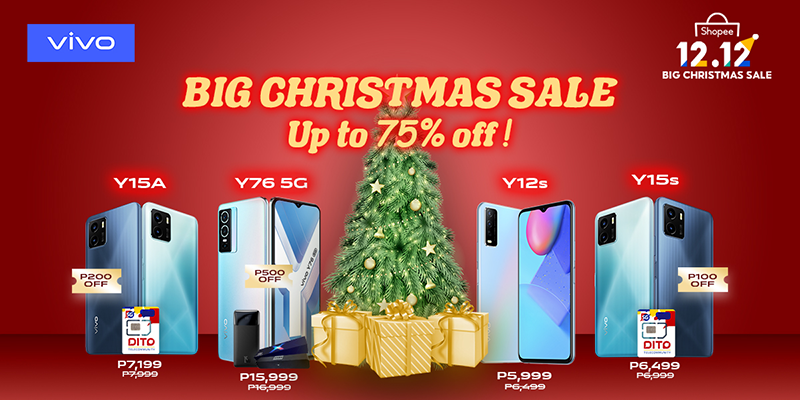 vivo unveils its deals during the 12.12 Big Christmas on Shopee, with up to 75 percent off!