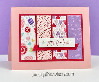 Stampin' Creative Blog Hop: Love is in the Air ~ 3 Cards with Easy Designer Paper Layout ~ Stampin' Up! Happy & Heartfelt Card ~ www.juliedavison.com