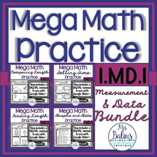 This Mega Math Practice is perfect for first grade math focusing on measurement and data in fun and exciting ways your students will love.