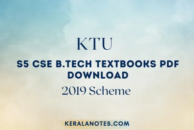 KTU S5 Textbooks CSE PDF Download 2019 Scheme