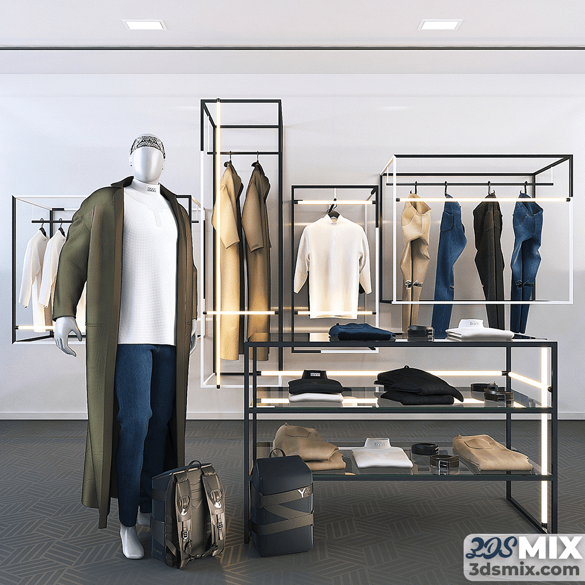 Clothes and accessories model for the store