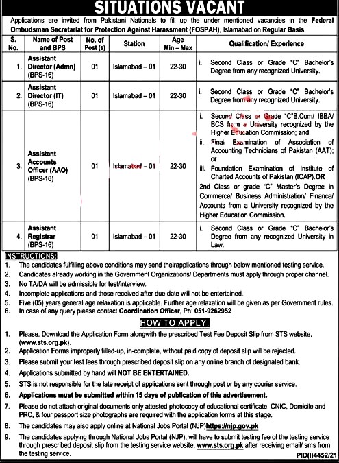 Federal Tax Ombudsman Secretary Jobs FTO 2022