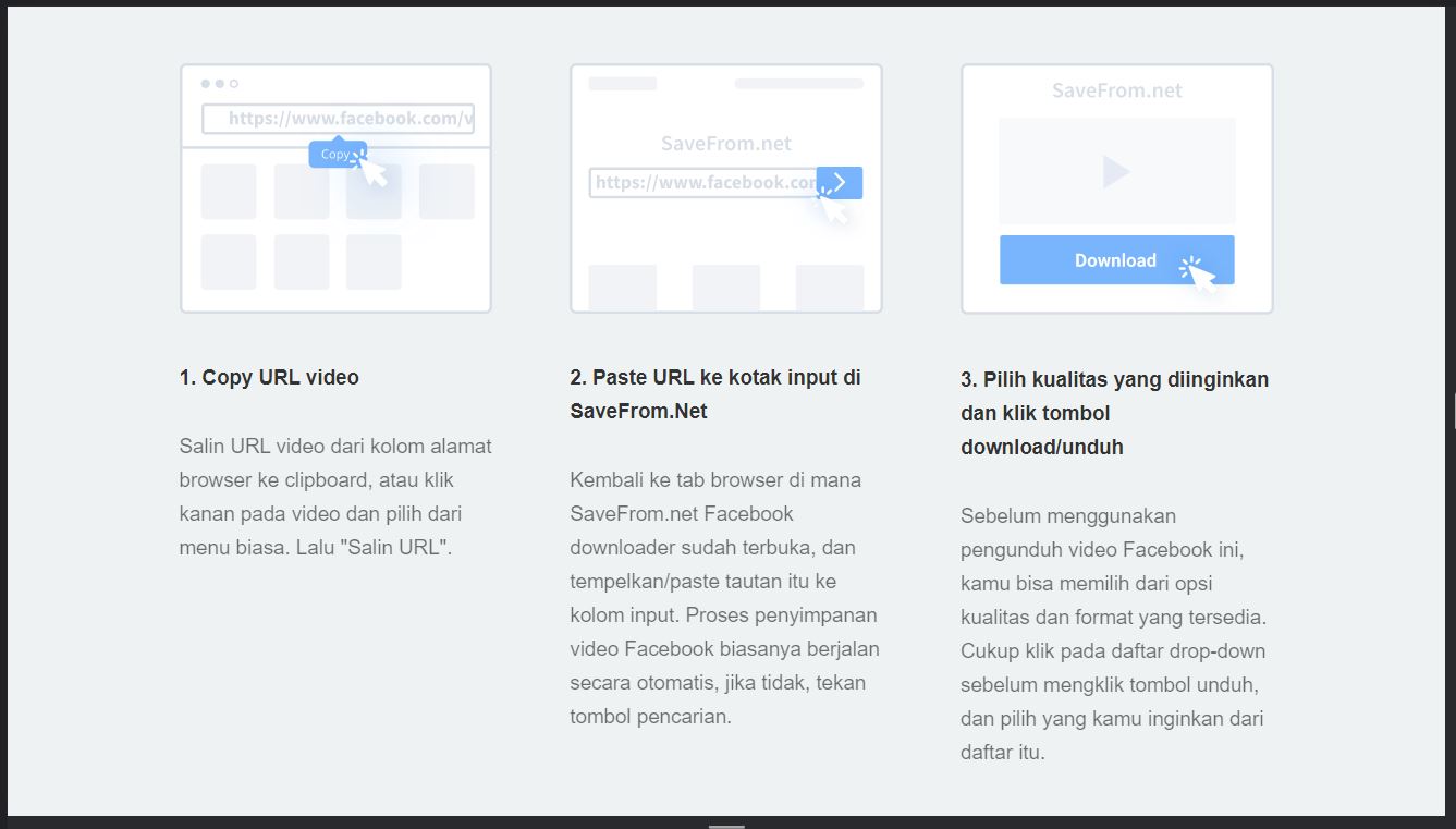 3 langkah mudah download video dengan savefrom fb