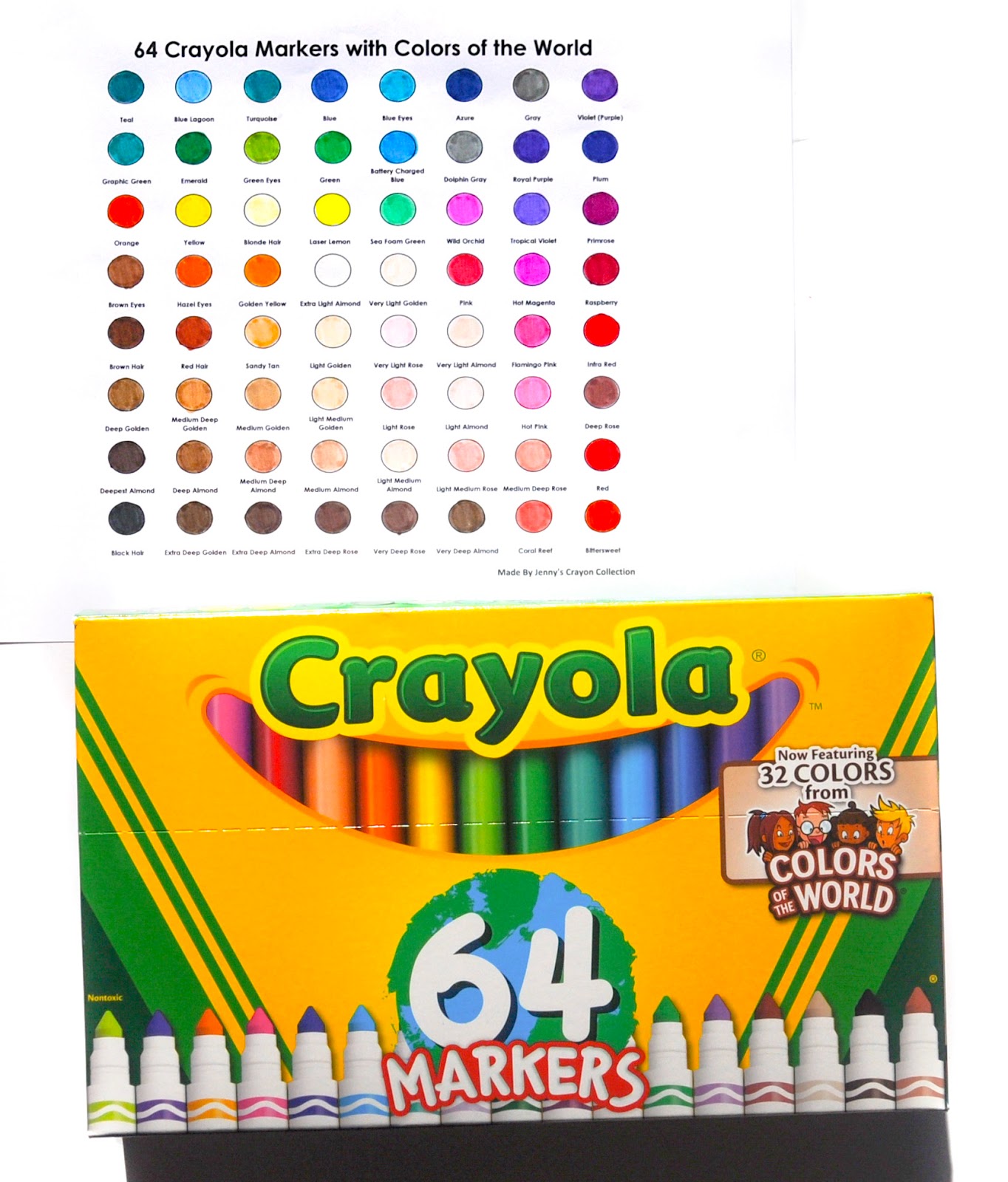 64 Crayola Markers With Colors of the World