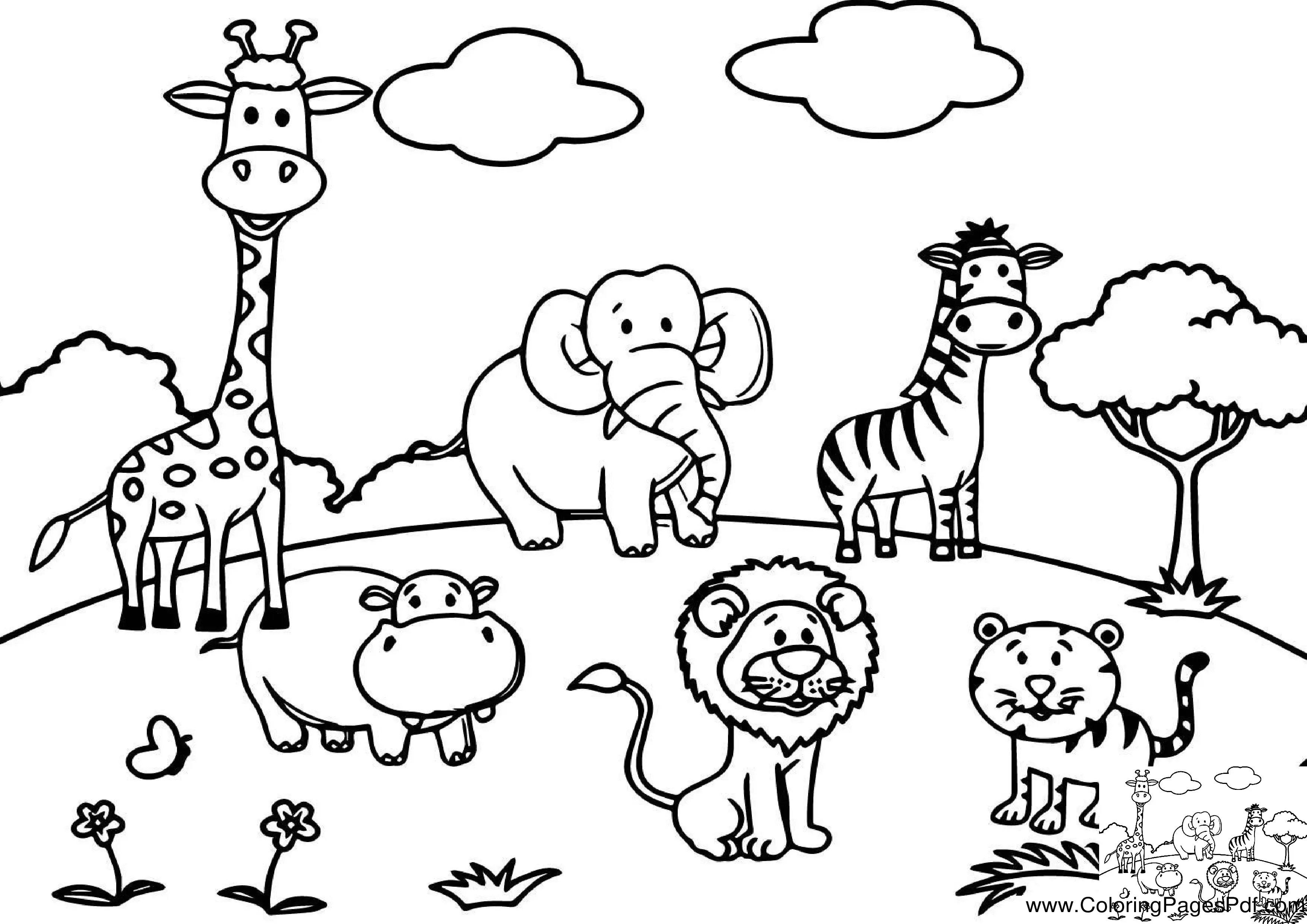 Coloring pages animals for kids