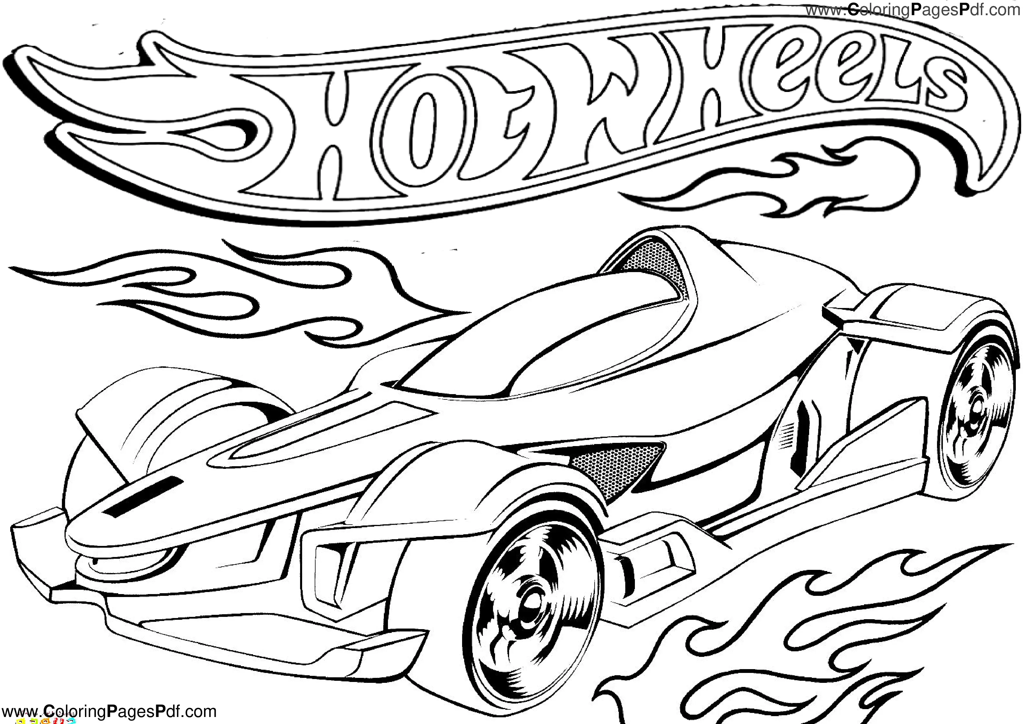 Free hot wheels coloring pages