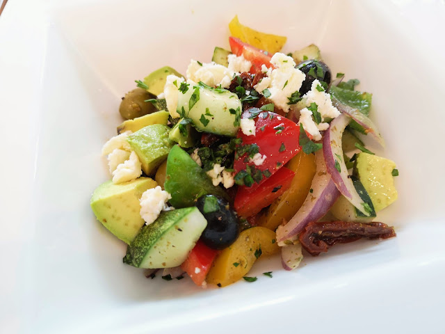 Greek Salad with Avocado and Feta Cheese